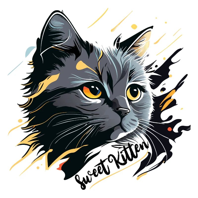 chaton gris, chat