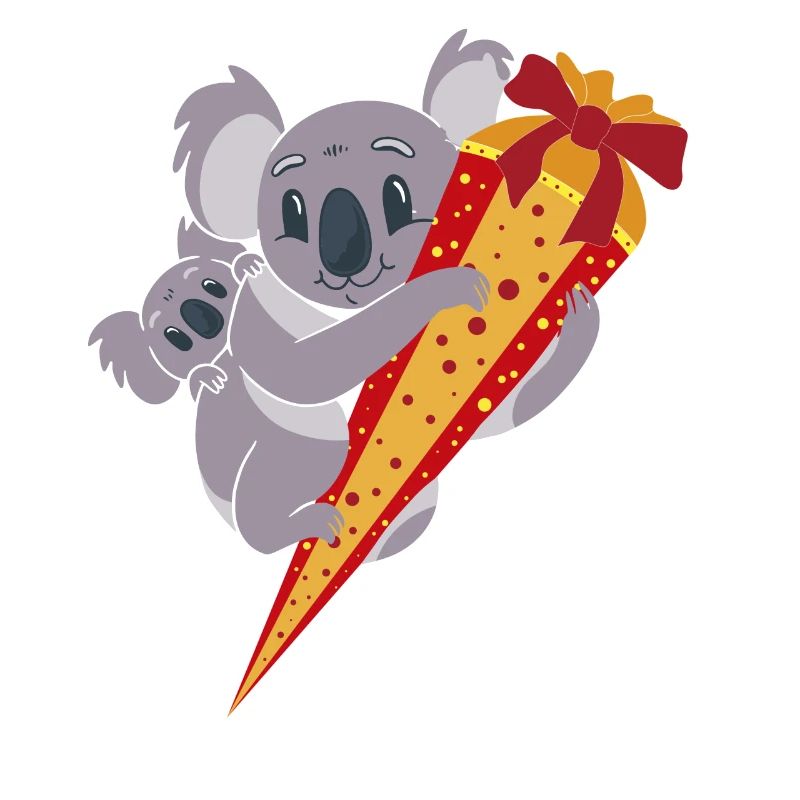 Koala School Cone Back to School School Child ABC Sagittarius