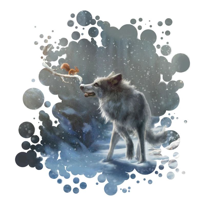 Wolf Eichhörnchen Winter