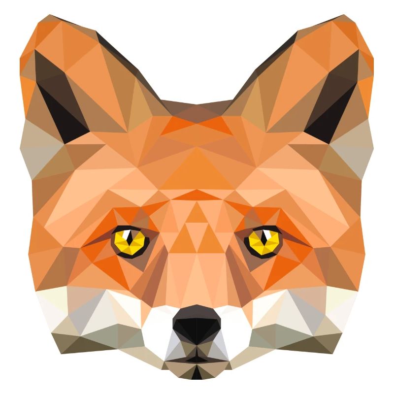 fox poly vixen fox illustration low poly head