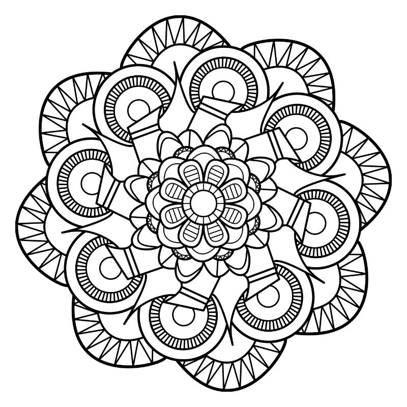 Vea-art Mandala pattern: Sprawling flower.