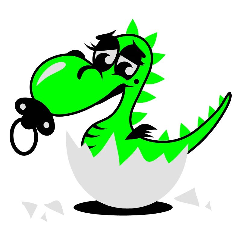 A small dragon baby with pacifier
