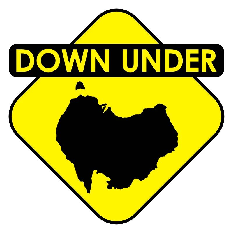 Australia Down Under Sign upside down