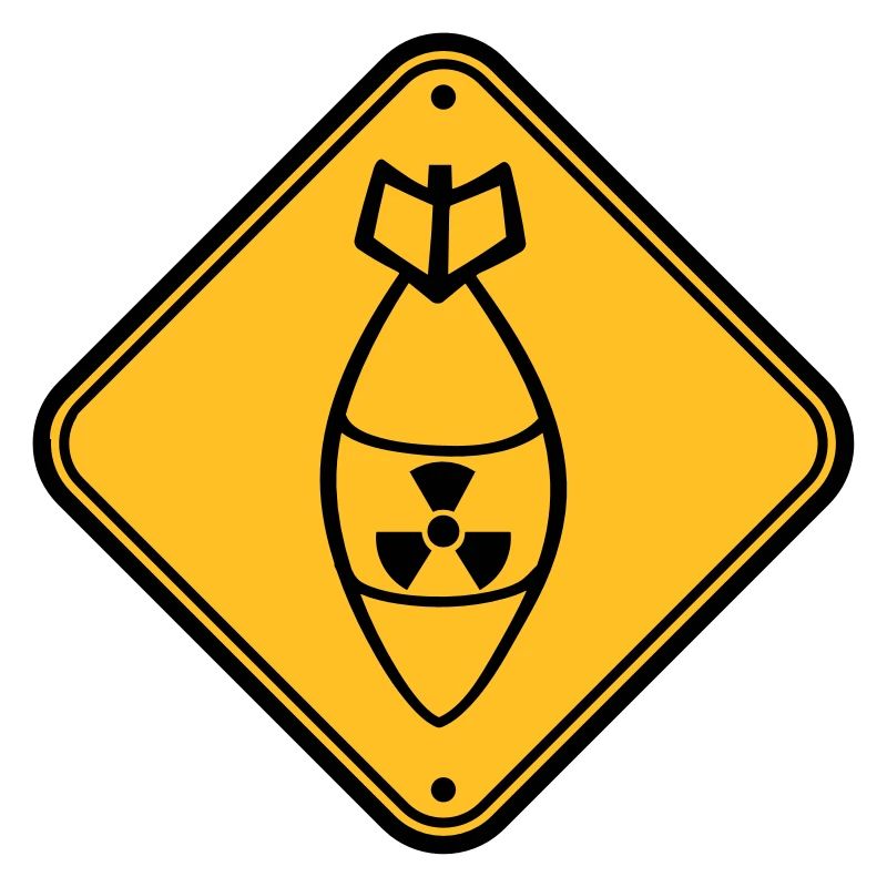 shield danger caution warning caution atomic bomb r