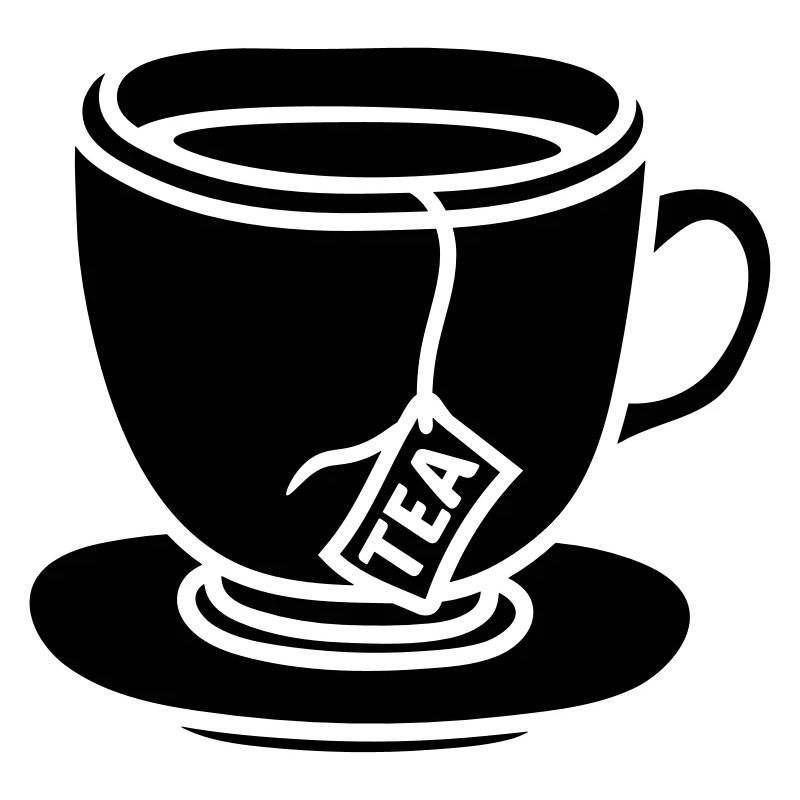 black tea bag glass cup tea cane coffee trin