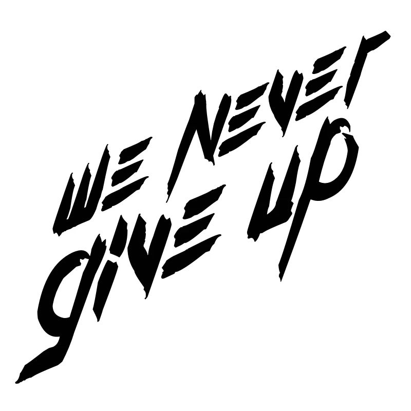 brush strokes team logo we never give up never a