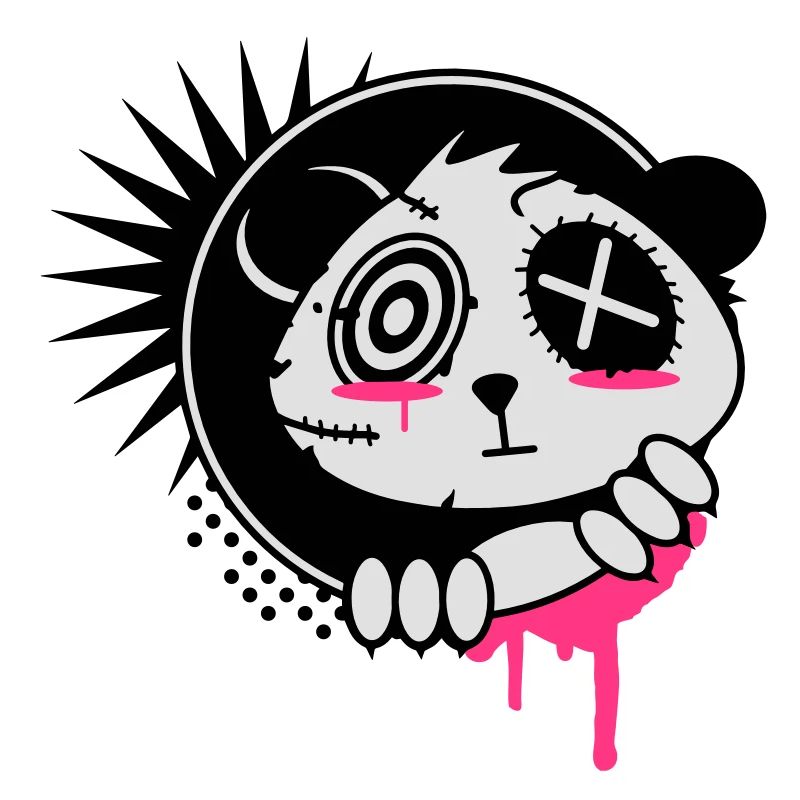 A sticker with panda bear head