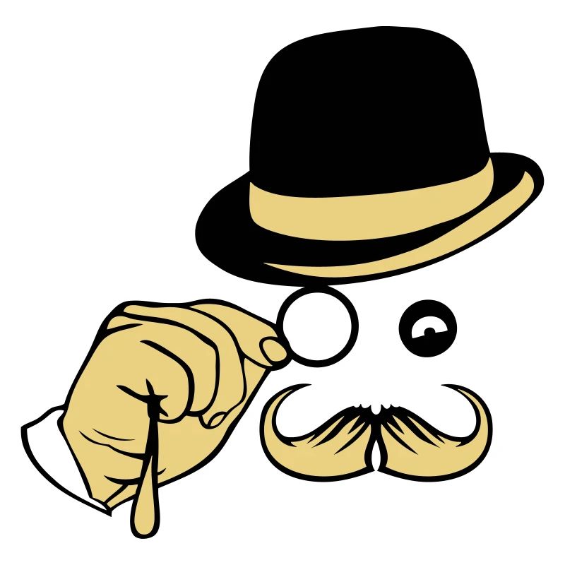smiley hat monocle mustache melon