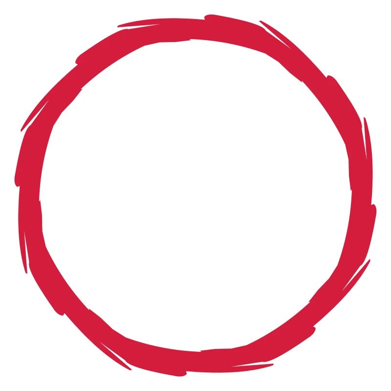 red ring circle round frame outline contour path