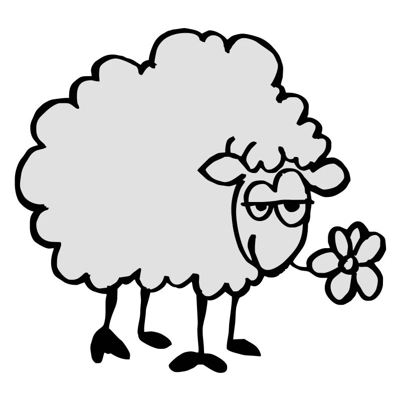 Mouton avec fleur