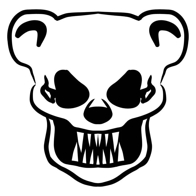 Teddy bear skull horror