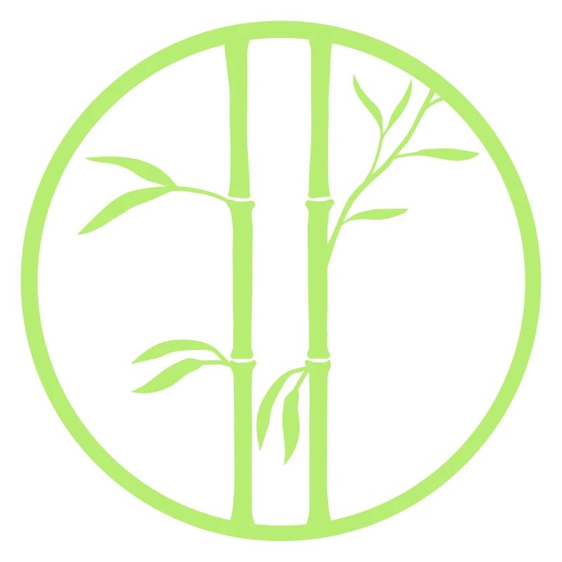 logo ring 2 bamboo plants circle round silhouette