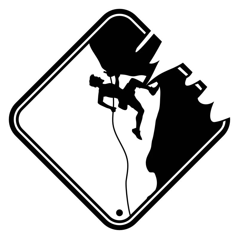 warning danger sign yellow climbing dangerous