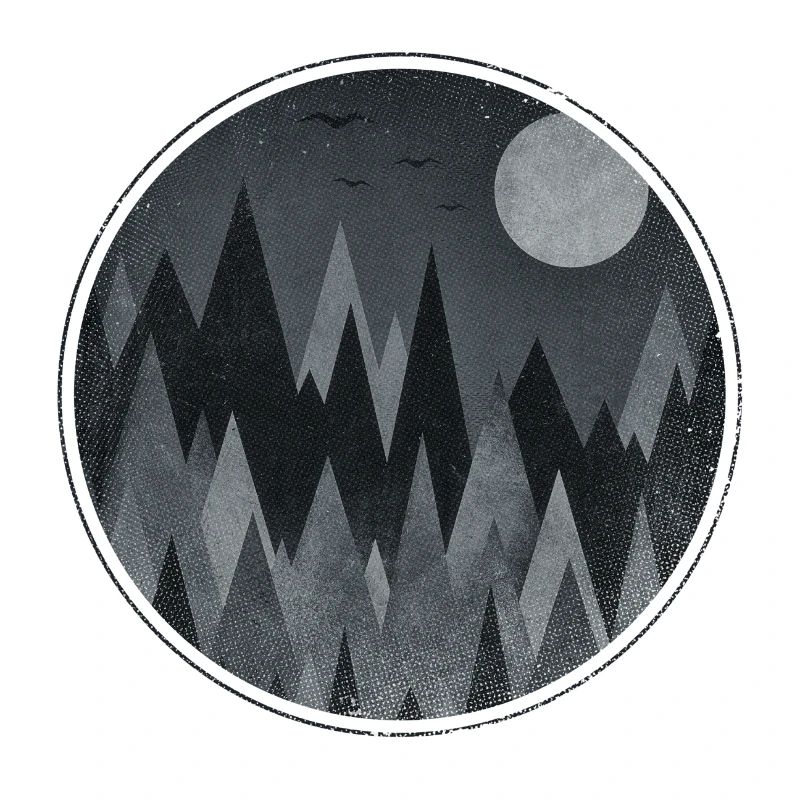 Black & White Triangles Abstract mountains design