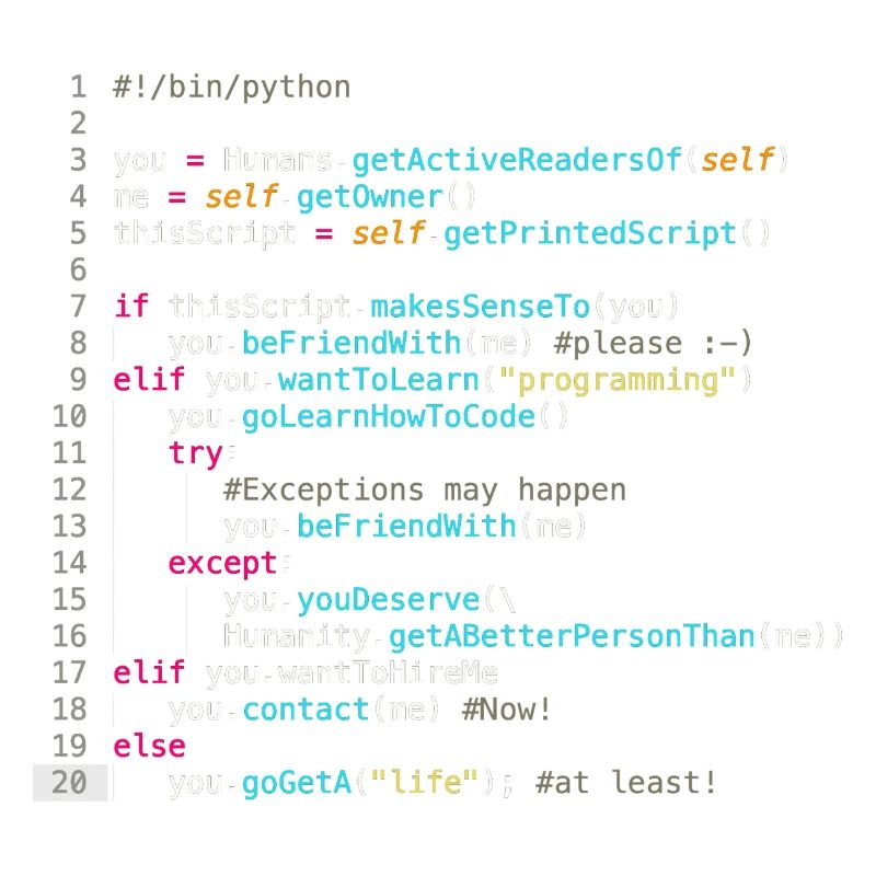 Be friends with programmers (in Python)