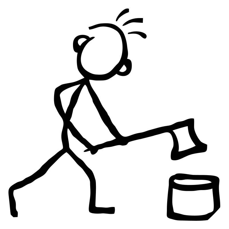 Strichmännchen Holz hacken