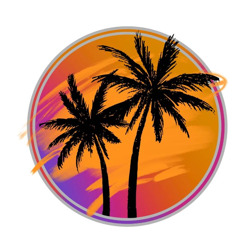 Palm trees retro