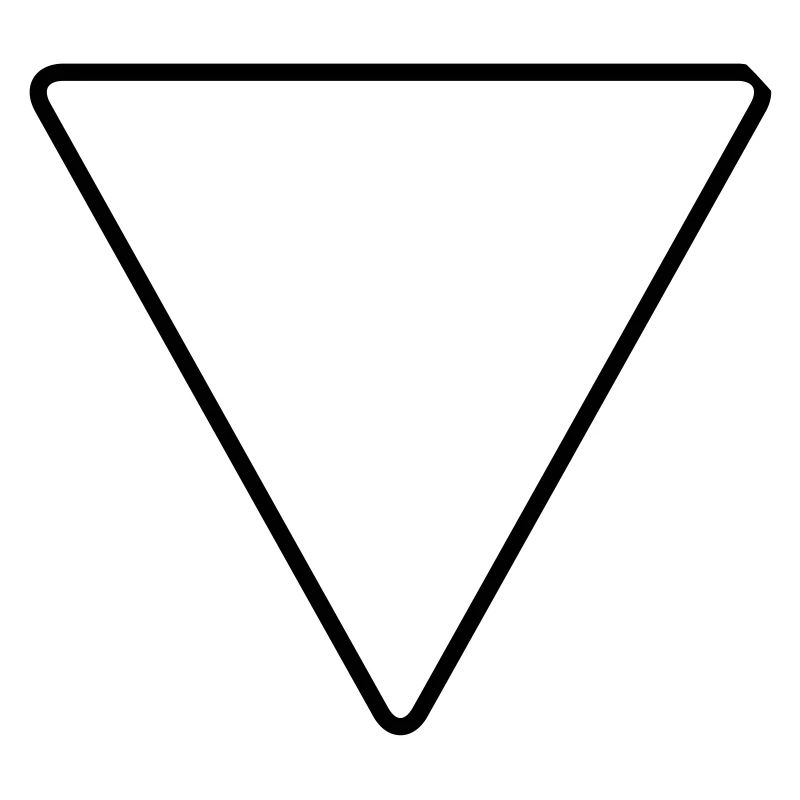 Triangle with rounded corners as a warning sign