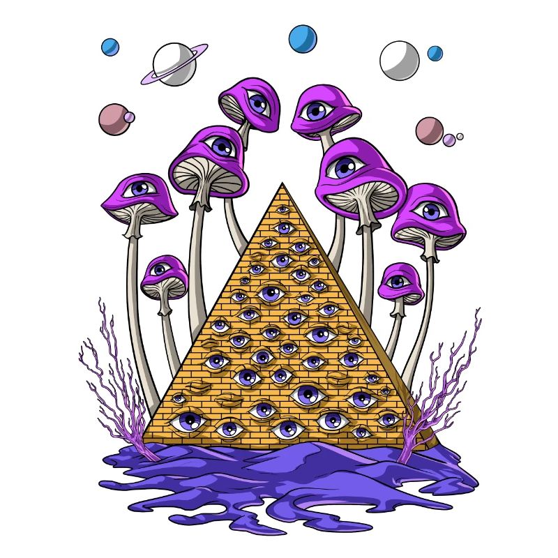 Psychedelic Egyptian Pyramid Psilocybin Mushrooms
