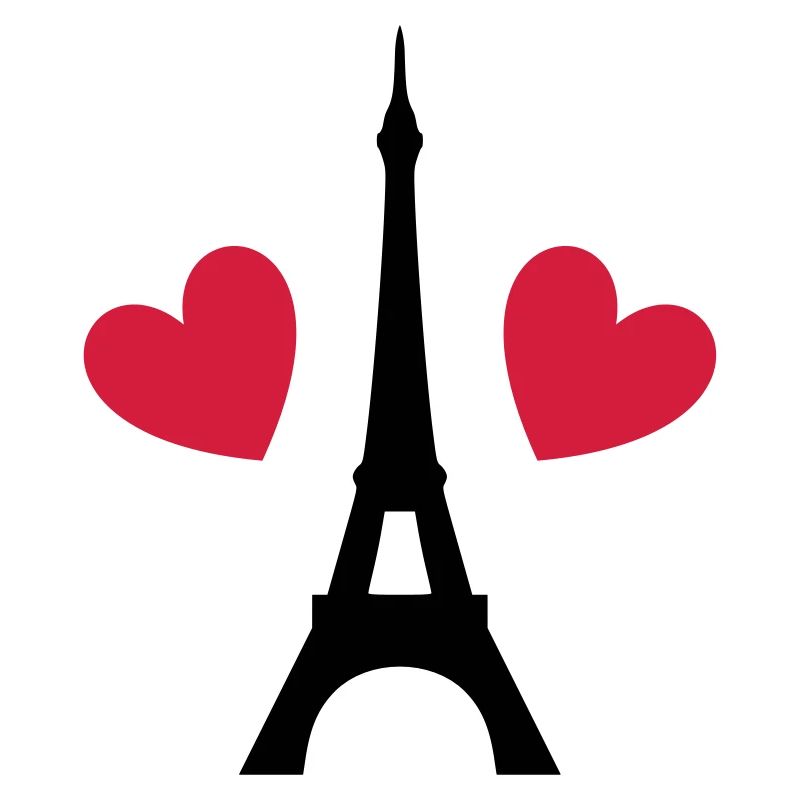 ★ Design colors changeable ★ Eiffel Tower, two hearts