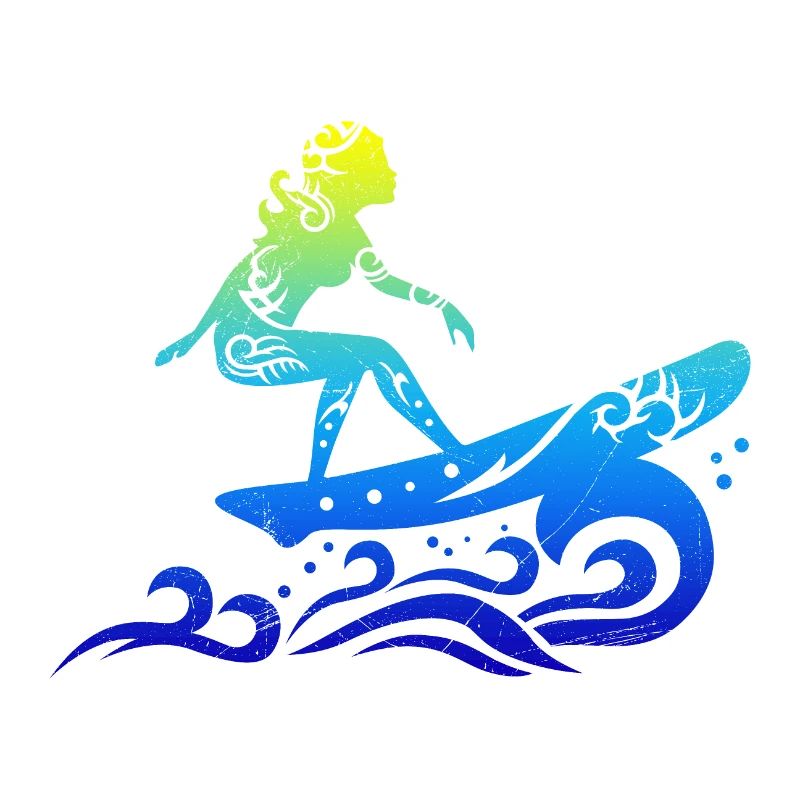 Surfer Mädchen Surfen Tribal Tattoo Geschenkidee
