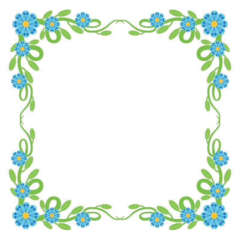 Flowers wreath frame