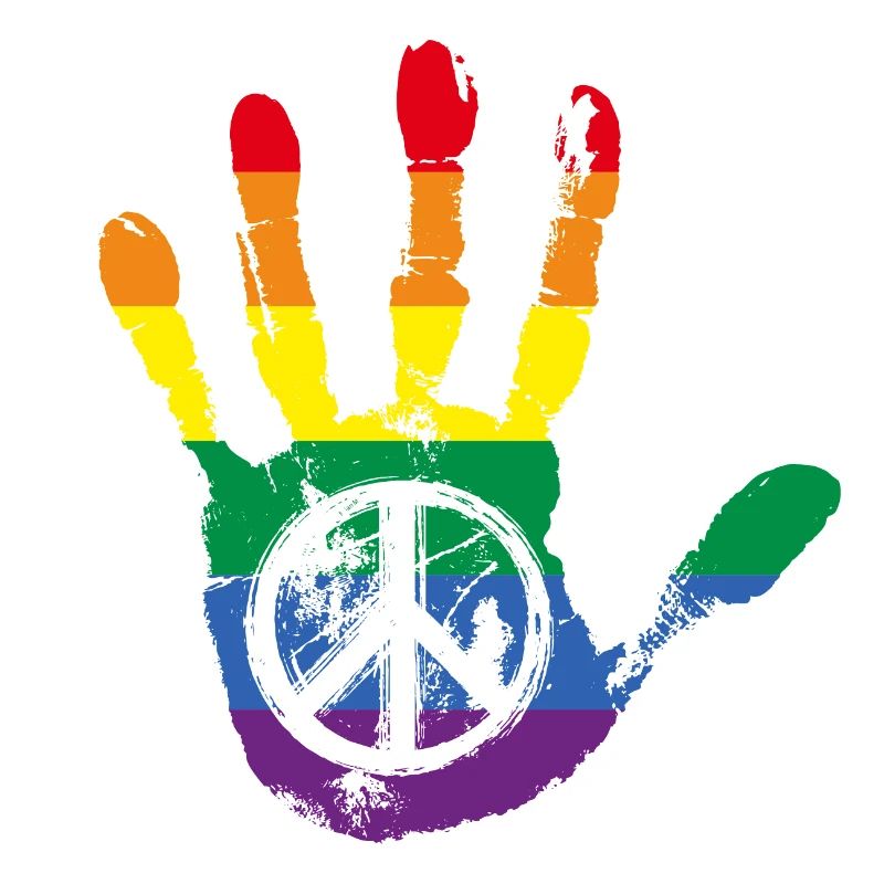 Regenbogen Peace Zeichen Hand LGBT