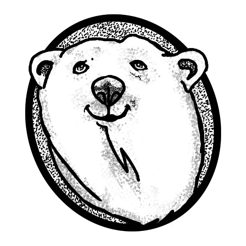 Schmunzelnder Eisbär