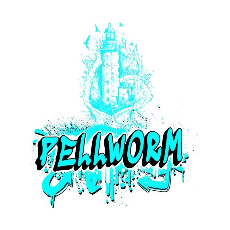 Pellworm lighthouse graffiti design