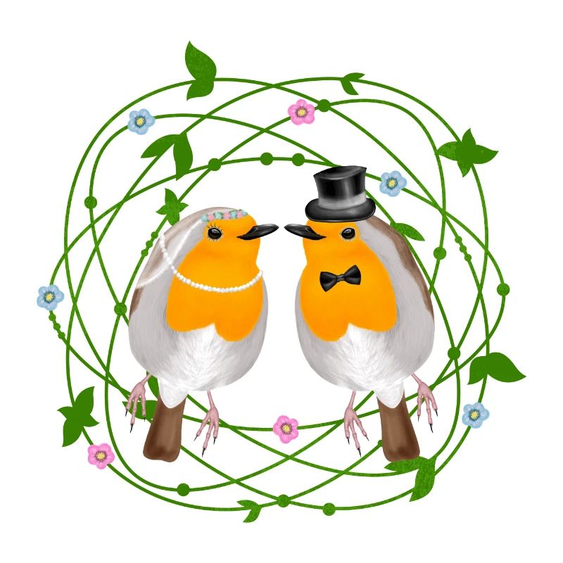 Rotkehlchen Vogel Hochzeit