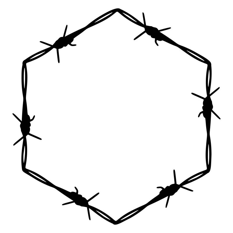 Stacheldraht 6 Eck Hexagon - Geschenkidee Tattoo