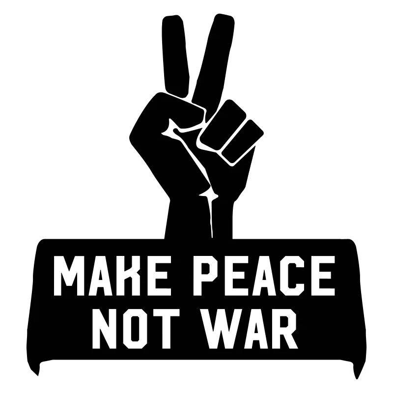 Make Peace Not War Hand mit Peacezeichen