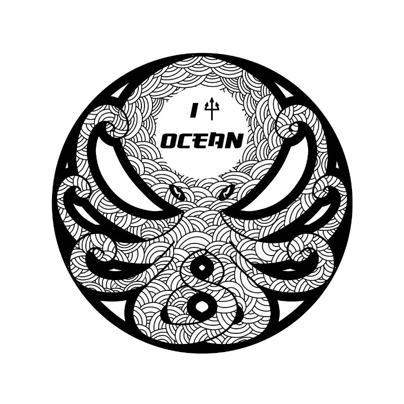 Octopus Grafik (schwarze Version)