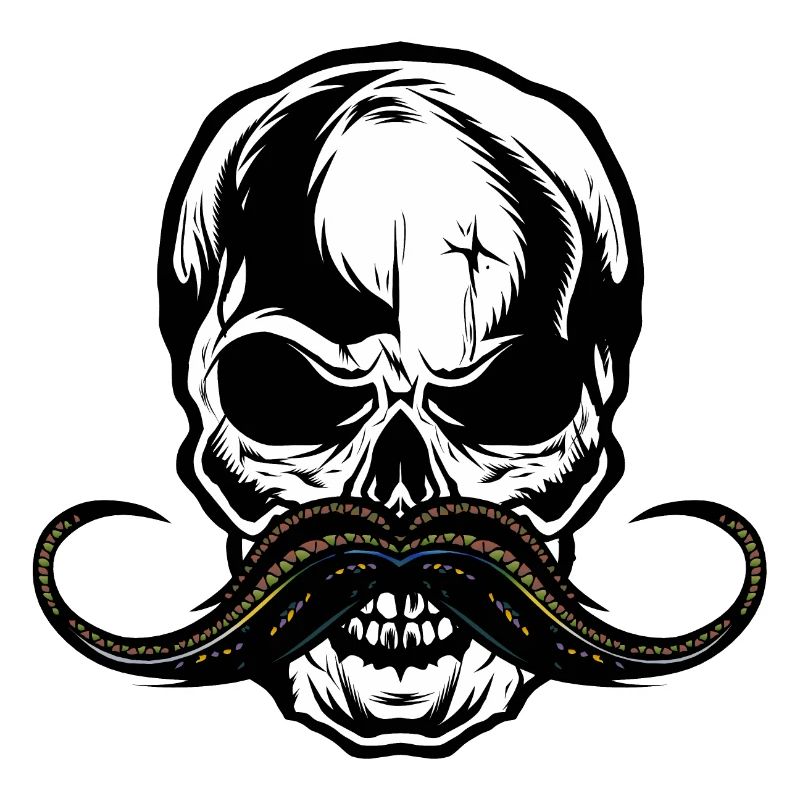 Schnurrbart Schädel Hipster Schädel Schädel