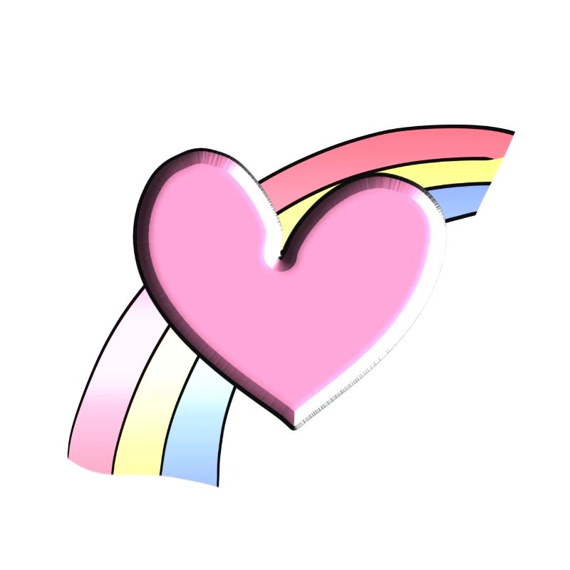 rainbow pink heart background
