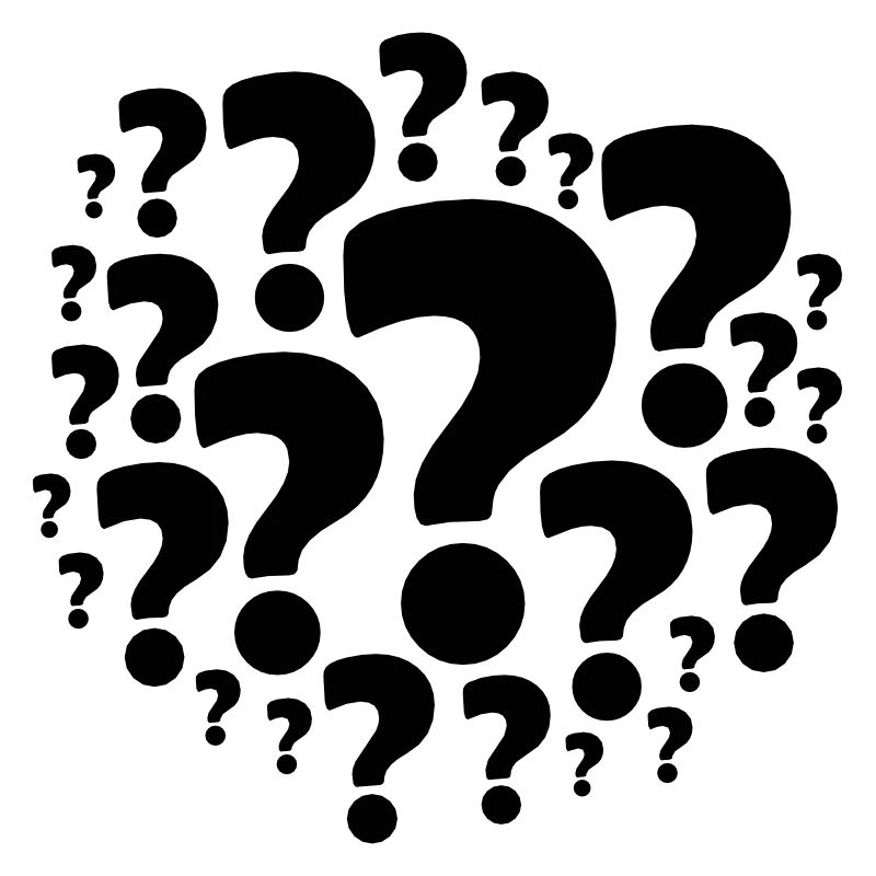 De nombreux symboles de points d’interrogation