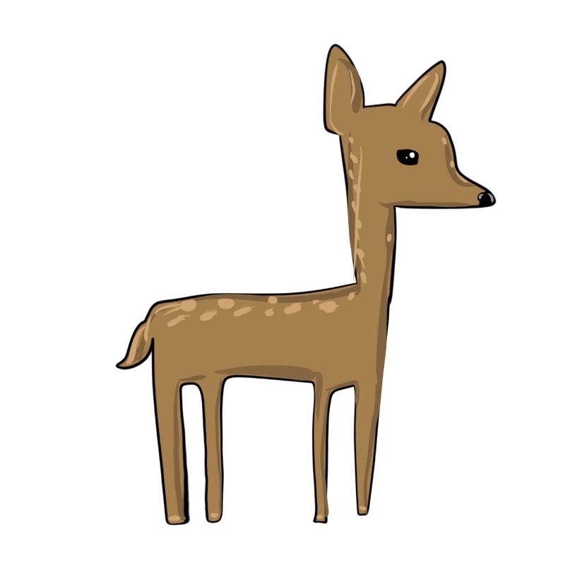 dessin animé symbole animal de petit cerf