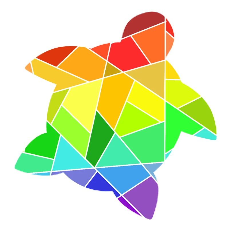 Rainbow Geometric Figures Turtle