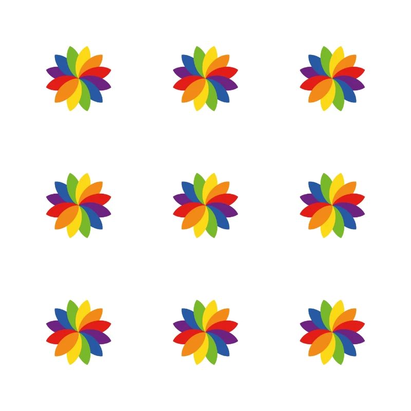 Bright Rainbow Flower Pattern