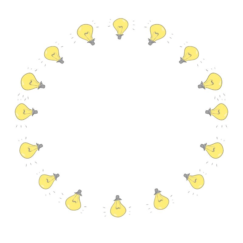 light bulb circle shine light symbol