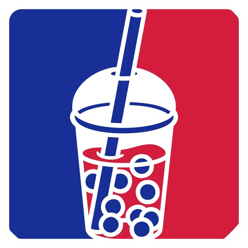 Blue Red Bubble Tea