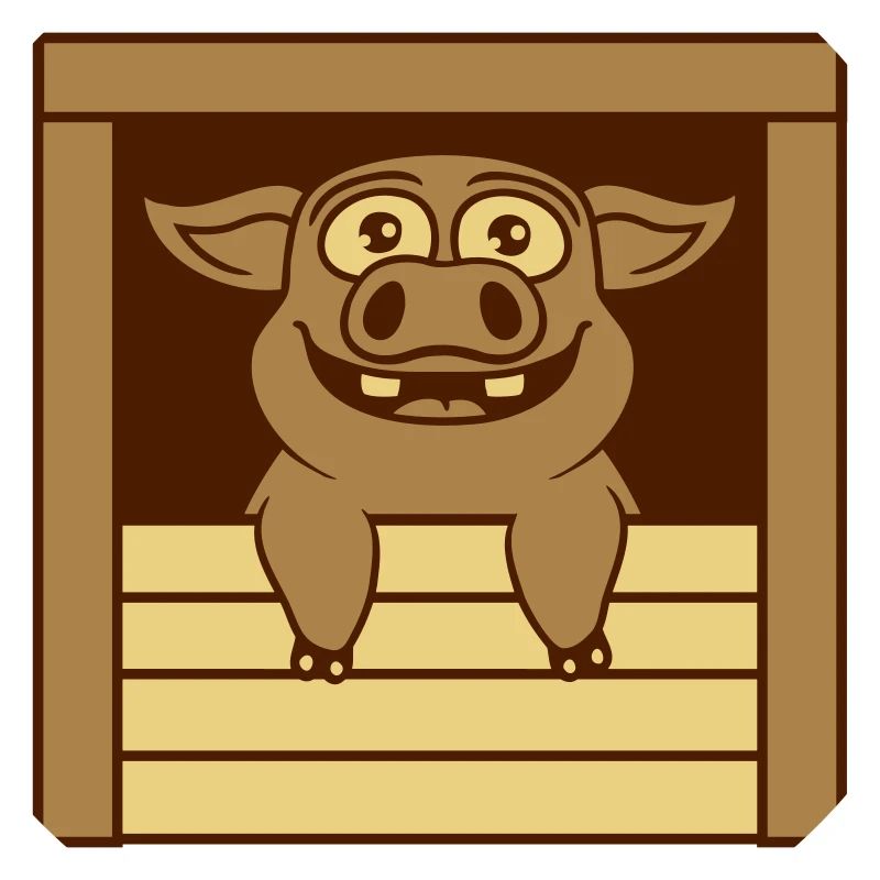 Comic funny stable pig