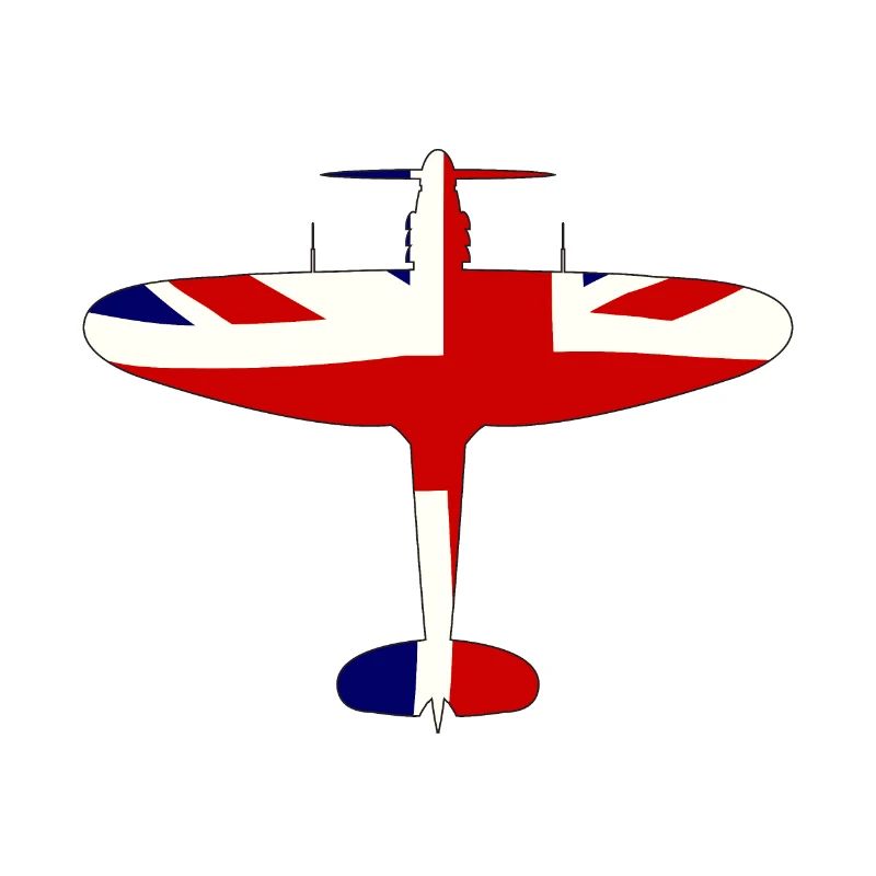World War 2 Fighter Union Jack Silhouette