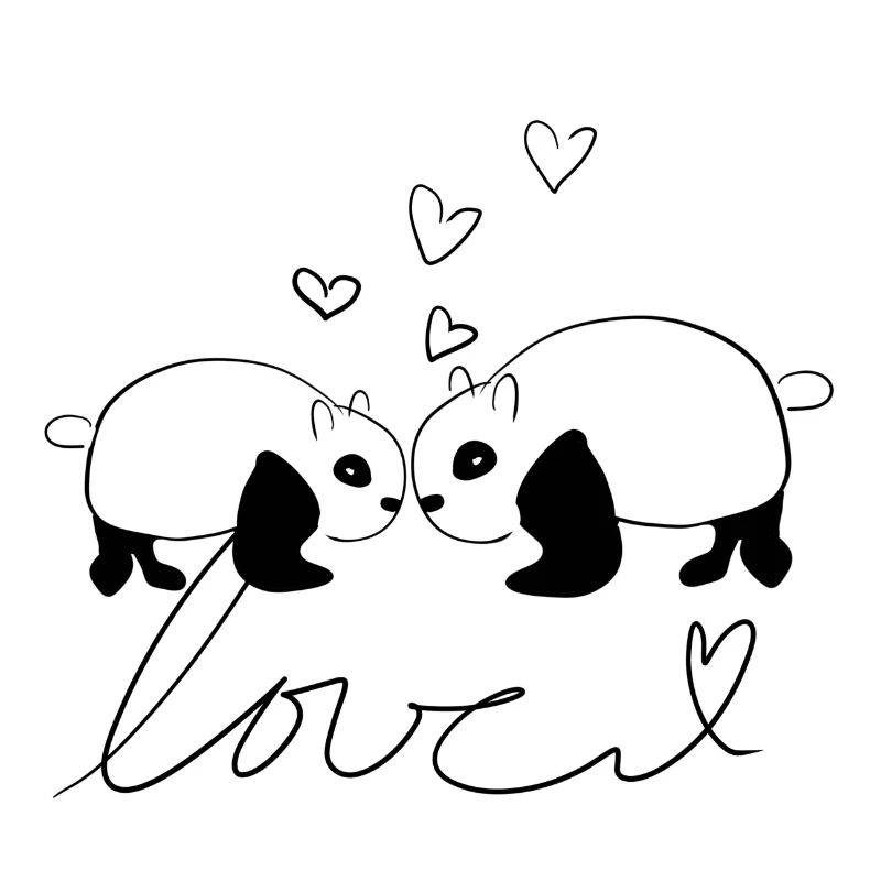 Liebe Tiere Pandas Panda Symbol