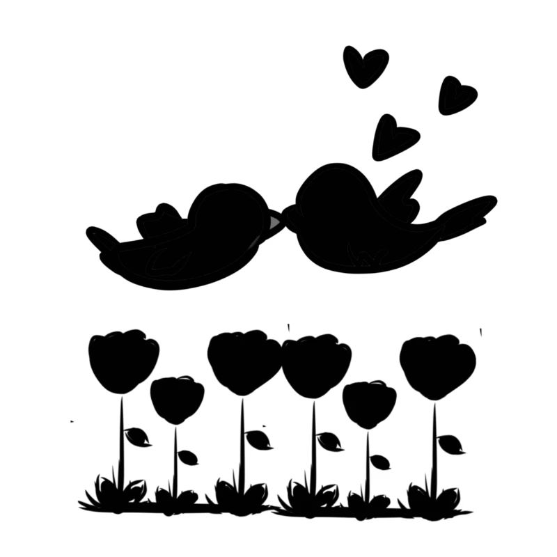 Amour Oiseaux Animaux Nature Fleurs