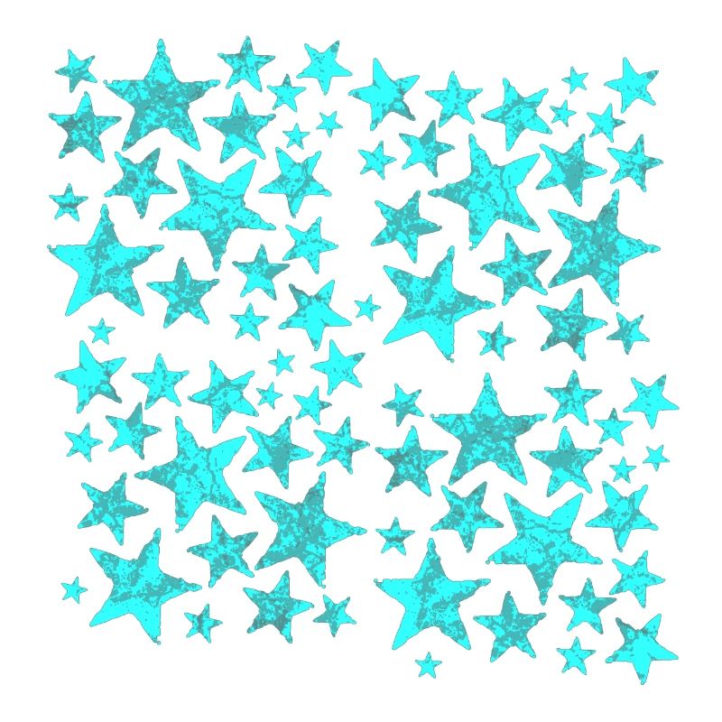 Bright blue star pattern on black
