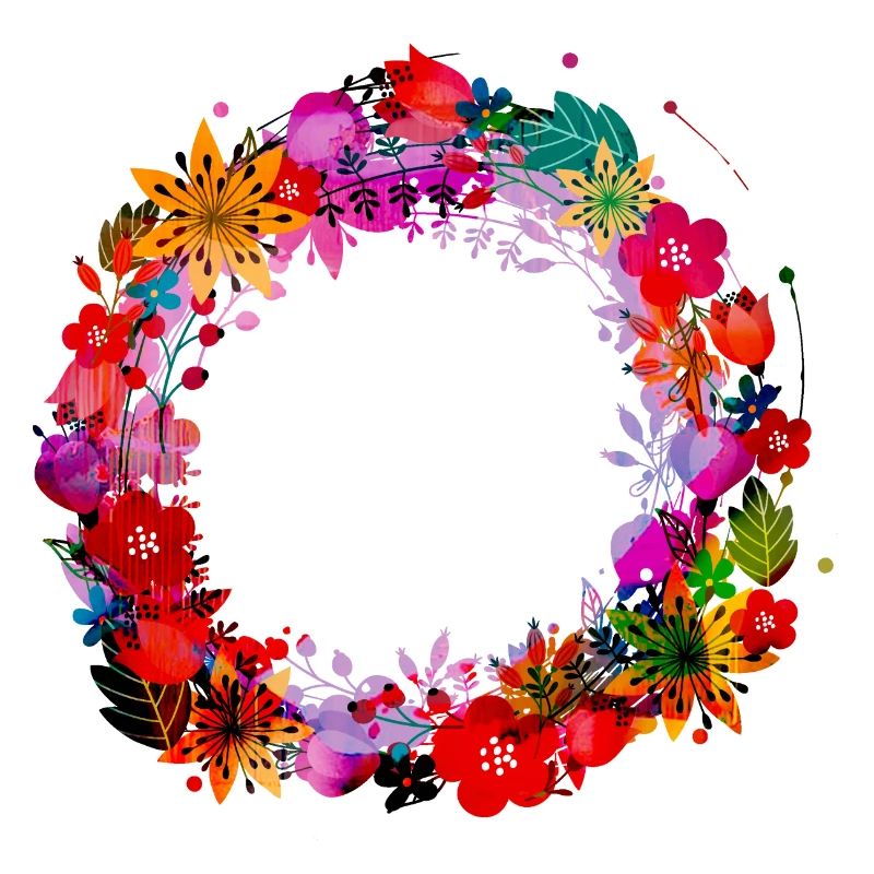 couronne de fleurs, vide, couronne, graffti, coloré, fleurs