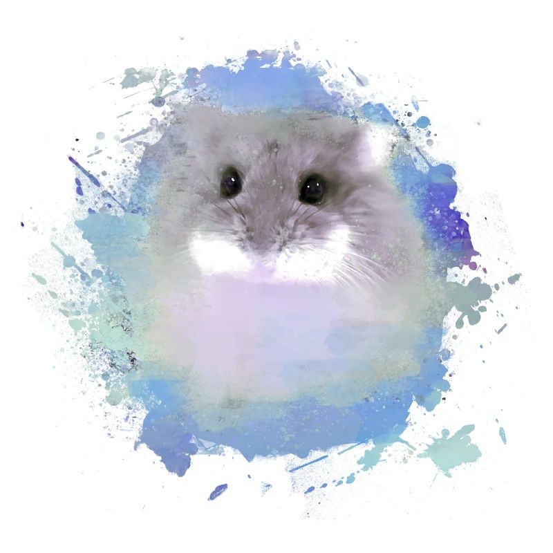 dwarf hamster,hamster,colorful,graffiti,painting,blue