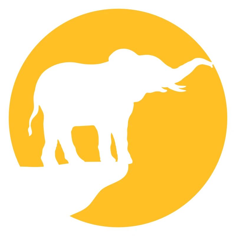 Silhouette Cliff Moon Elephant