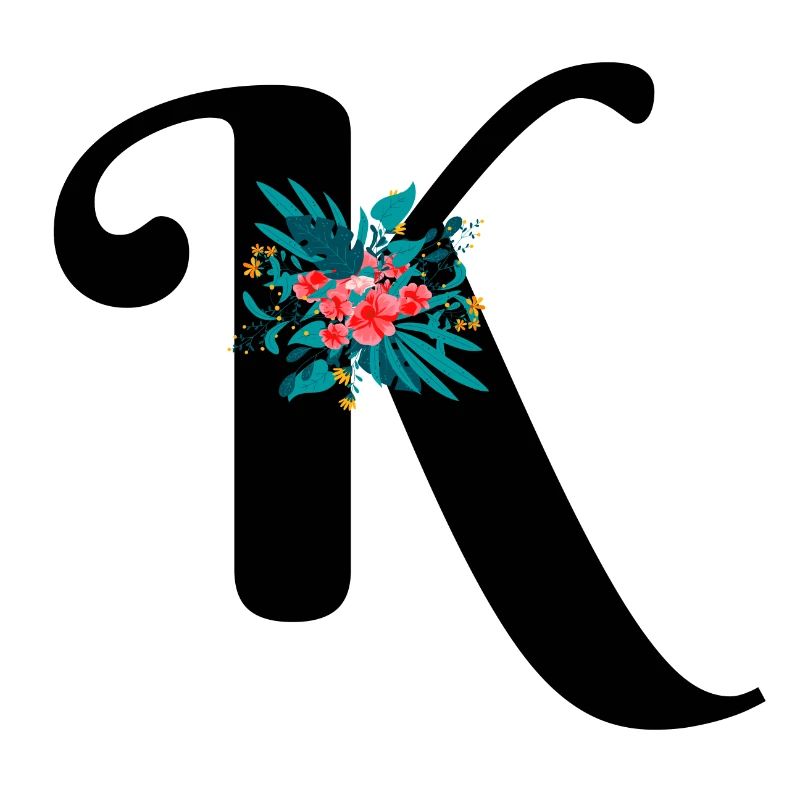 lettre K fleuris